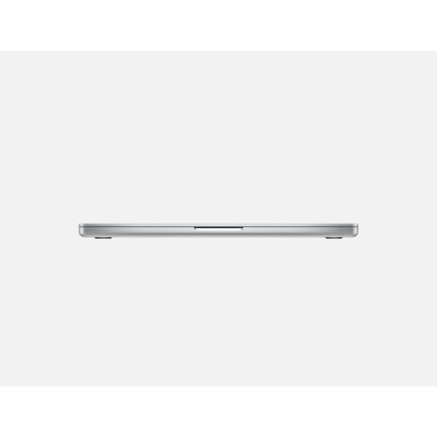 Closed view of the Apple MacBook Pro, showcasing its sleek and minimalist design. The laptop is shown with its lid closed, highlighting its aluminum enclosure and iconic Apple logo on the back.