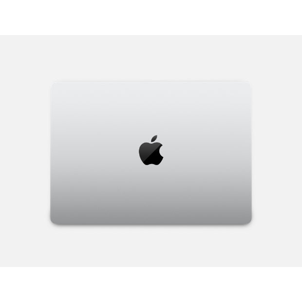 Closed view of the Apple MacBook Pro, showcasing its sleek and minimalist design. The laptop is shown with its lid closed, highlighting its aluminum enclosure and iconic Apple logo on the back.