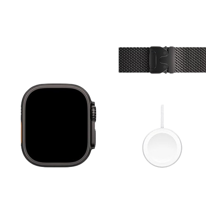 Apple Watch Ultra 2 (GPS + Cellular) , 49mm ,Black Titanium Case with Black Titanium Milanese Loop , Small/Medium/Large