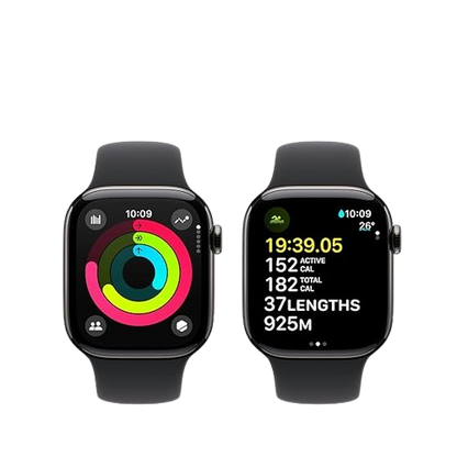 Apple Watch Series 10 (GPS + Cellular) , 42mm , Silver Aluminium Case with Denim Sport Band