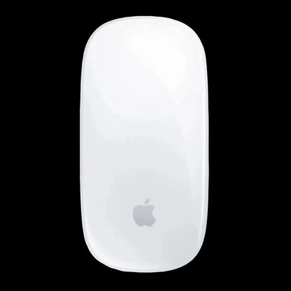 Image of the Apple Magic Mouse, showcasing its sleek and minimalist design. The mouse is shown against a white background, highlighting its smooth surface, curved shape, and multi-touch surface for intuitive navigation at icrescent apple store in chandigarh.