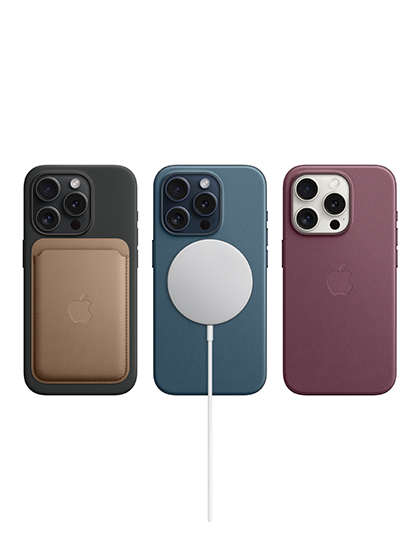 Image displaying compatible accessories for the iPhone 15 Pro Max, including cases, chargers, and wireless earbuds. The accessories are arranged neatly, showcasing options for protection, charging, and audio enhancement for the device.