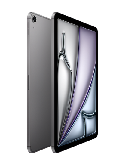 The image displays Apple's newly launched iPad Air equipped with the advanced M2 chip. The iPad Air is shown with a sleek and modern design, featuring a vibrant, high-resolution display that highlights its clarity and color accuracy. This model emphasizes Apple's commitment to combining cutting-edge technology with elegant aesthetics via iCrescent Apple store in Chandigarh