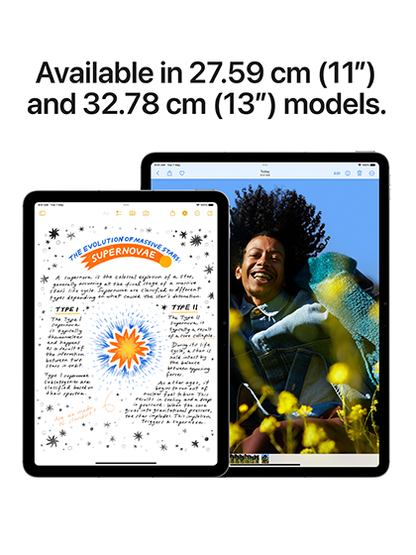 The image displays Apple's newly launched iPad Air equipped with the advanced M2 chip. The iPad Air is shown with a sleek and modern design, featuring a vibrant, high-resolution display that highlights its clarity and color accuracy. This model emphasizes Apple's commitment to combining cutting-edge technology with elegant aesthetics via iCrescent Apple store in Chandigarh